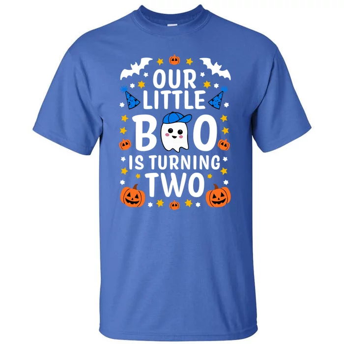 Our Little Boo Is Turning Two Yr 2nd Birthday Halloween Gift Tall T-Shirt