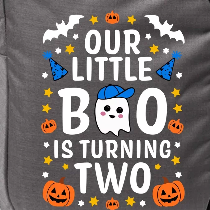 Our Little Boo Is Turning Two Yr 2nd Birthday Halloween Gift Impact Tech Backpack