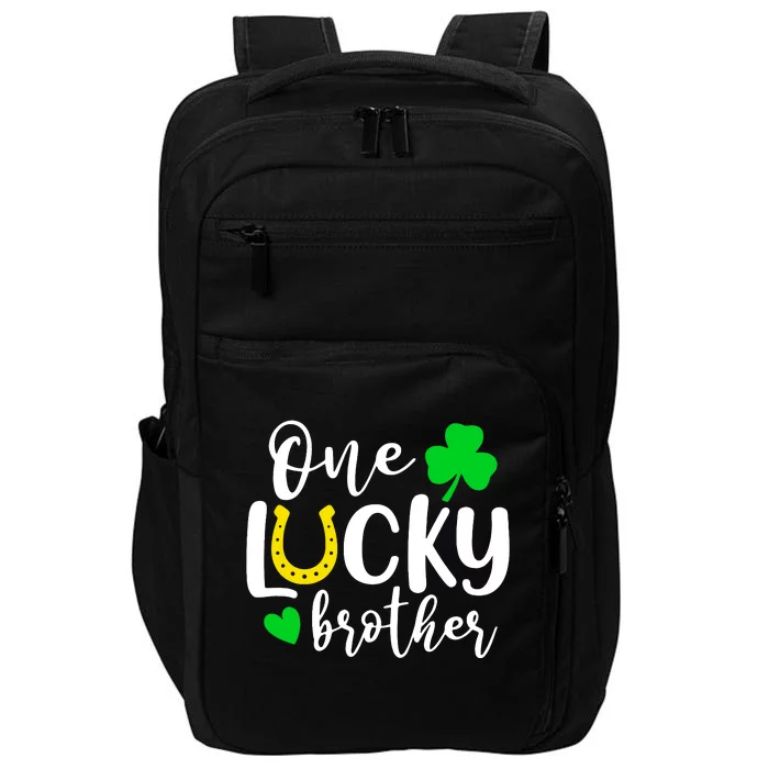 One Lucky Brother Shamrock Irish St Patricks Day Impact Tech Backpack