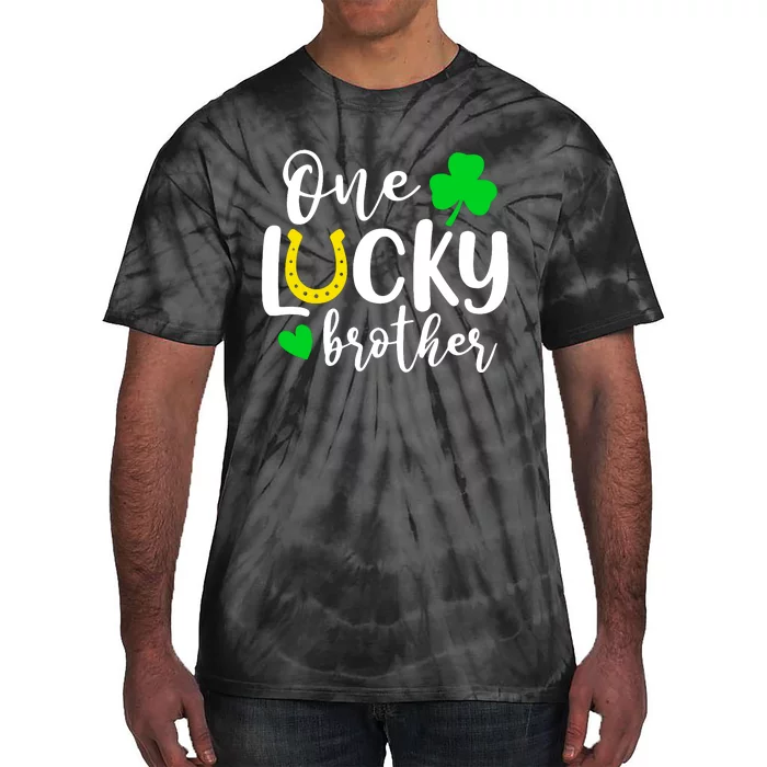 One Lucky Brother Shamrock Irish St Patricks Day Tie-Dye T-Shirt