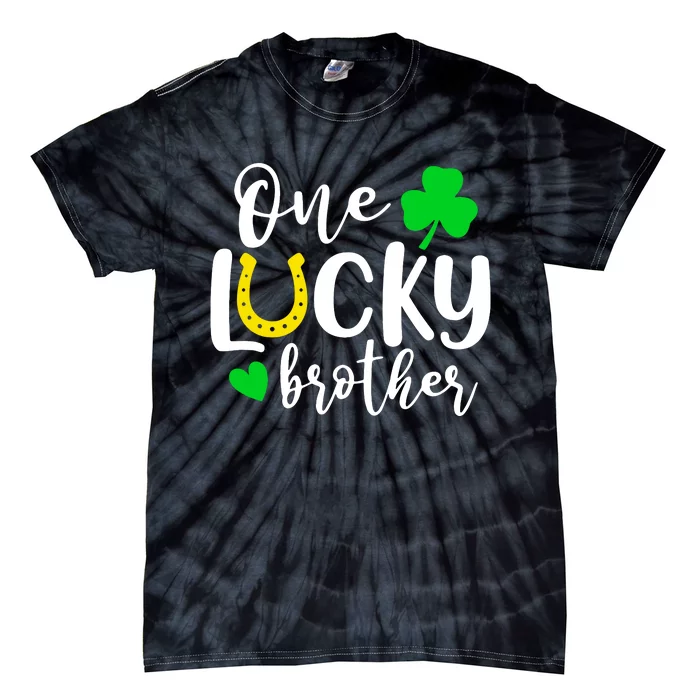 One Lucky Brother Shamrock Irish St Patricks Day Tie-Dye T-Shirt