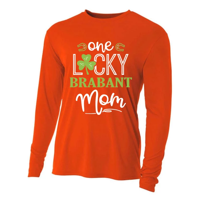 One Lucky Brabant Horse Mom Irish Horseback Riding Gift Cooling Performance Long Sleeve Crew