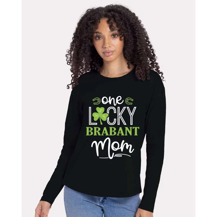 One Lucky Brabant Horse Mom Irish Horseback Riding Gift Womens Cotton Relaxed Long Sleeve T-Shirt