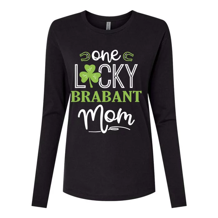 One Lucky Brabant Horse Mom Irish Horseback Riding Gift Womens Cotton Relaxed Long Sleeve T-Shirt