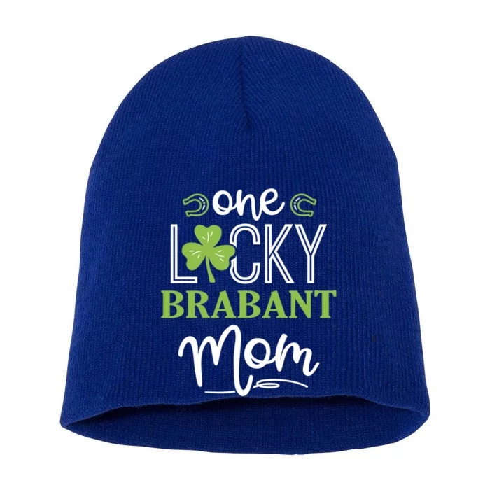 One Lucky Brabant Horse Mom Irish Horseback Riding Gift Short Acrylic Beanie