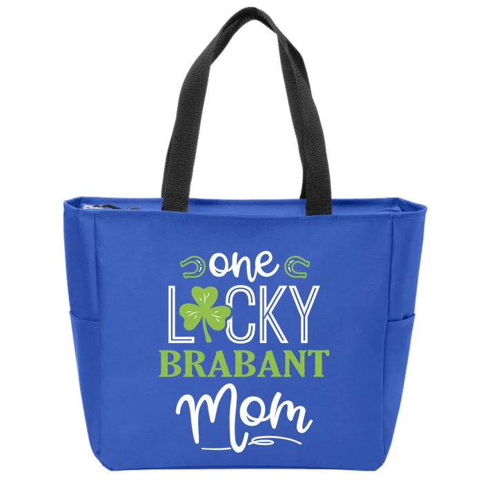 One Lucky Brabant Horse Mom Irish Horseback Riding Gift Zip Tote Bag