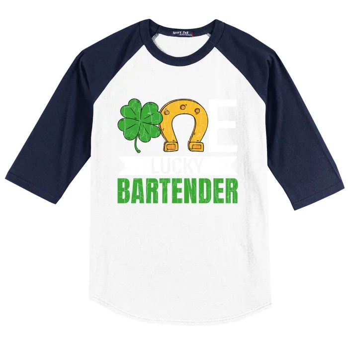 One Lucky Bartender Funny Saint Patricks Day Graphic Cool Gift Baseball Sleeve Shirt