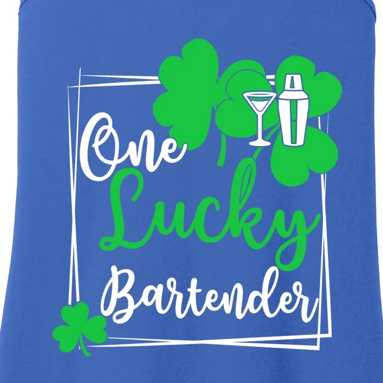 One Lucky Bartender Tee Gift Bartender St Patrick's Day Gift Ladies Essential Tank