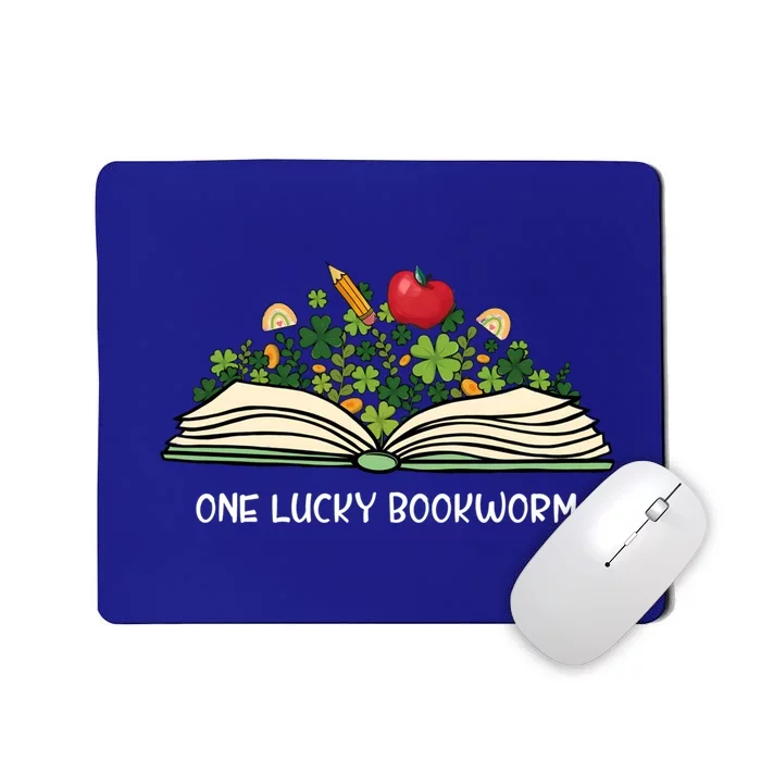 One Lucky Bookworm St Patricks Day Reader Bibliophile Irish Funny Gift Mousepad