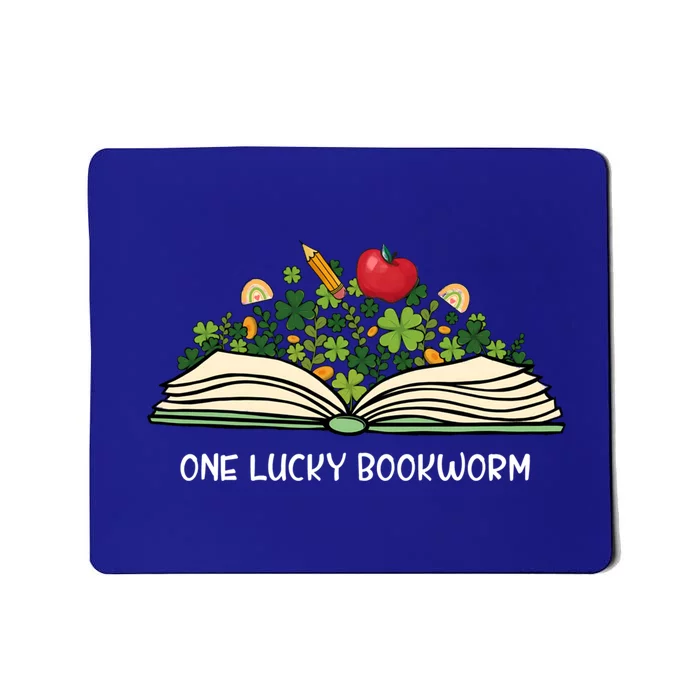 One Lucky Bookworm St Patricks Day Reader Bibliophile Irish Funny Gift Mousepad