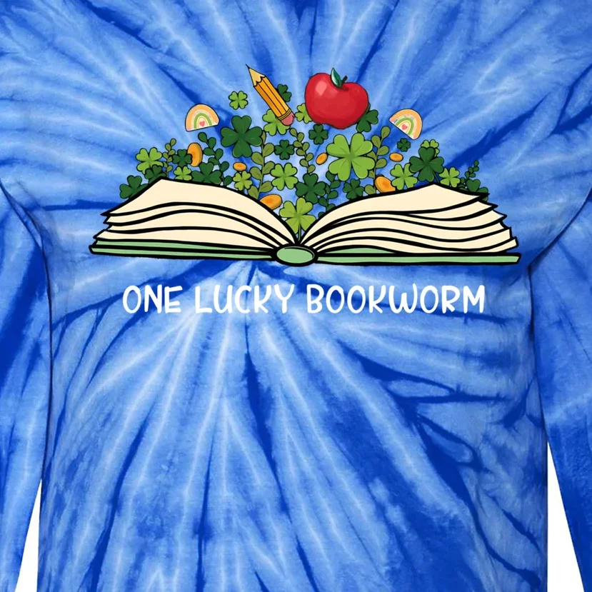 One Lucky Bookworm St Patricks Day Reader Bibliophile Irish Funny Gift Tie-Dye Long Sleeve Shirt