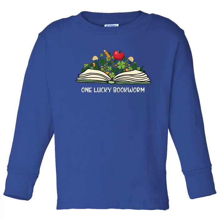 One Lucky Bookworm St Patricks Day Reader Bibliophile Irish Funny Gift Toddler Long Sleeve Shirt