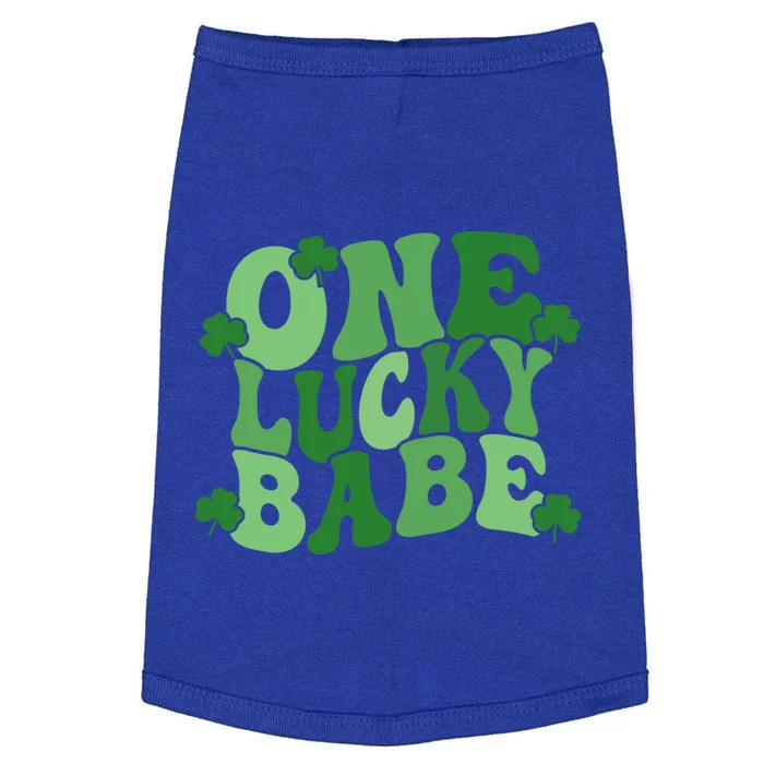 One Lucky Babe Groovy Retro St Patrick's Day Shamrock Irish Great Gift Doggie Tank