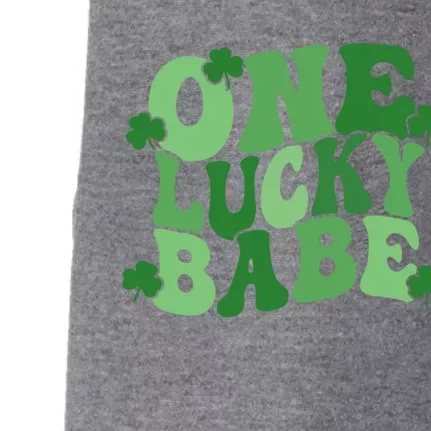 One Lucky Babe Groovy Retro St Patrick's Day Shamrock Irish Great Gift Doggie 3-End Fleece Hoodie