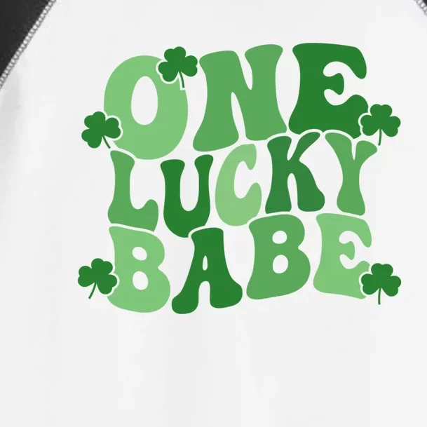 One Lucky Babe Groovy Retro St Patrick's Day Shamrock Irish Great Gift Toddler Fine Jersey T-Shirt