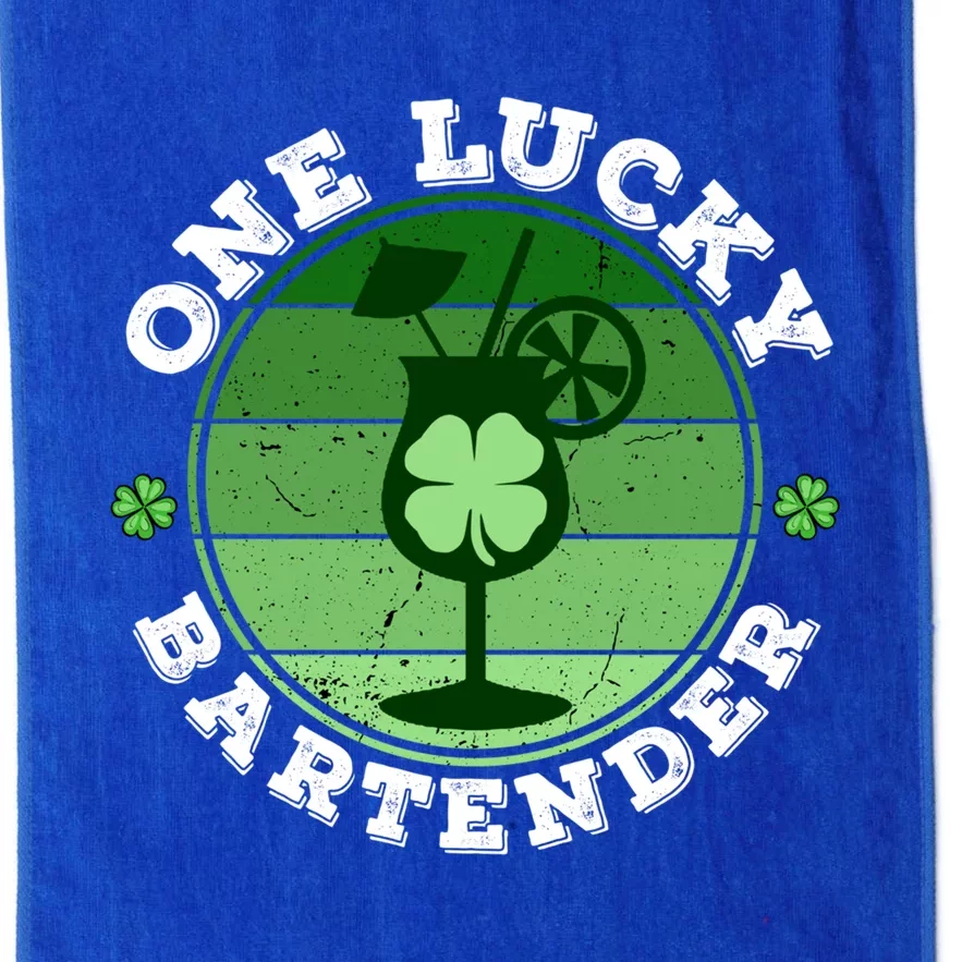 One Lucky Bartender Shamrock Irish Funny St Patricks Day Cool Gift Platinum Collection Golf Towel