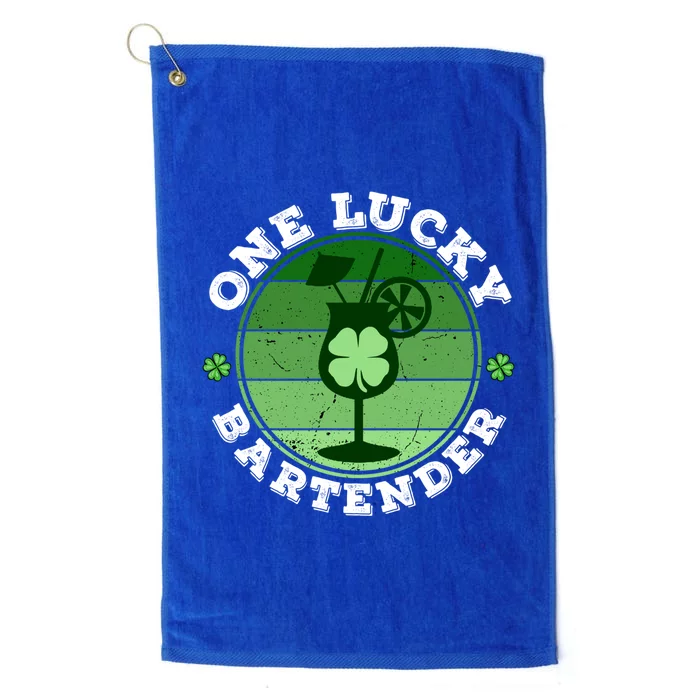 One Lucky Bartender Shamrock Irish Funny St Patricks Day Cool Gift Platinum Collection Golf Towel