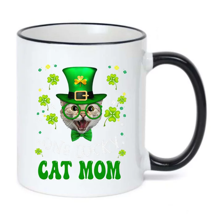 One Lucky Cat Mom Funny Kitten St Patricks Day Cats Lovers Black Color Changing Mug