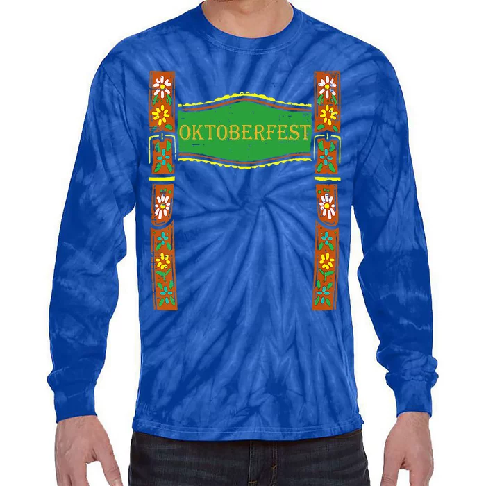 Oktoberfest Lederhosen Costume Cute German Bavarian Tie-Dye Long Sleeve Shirt