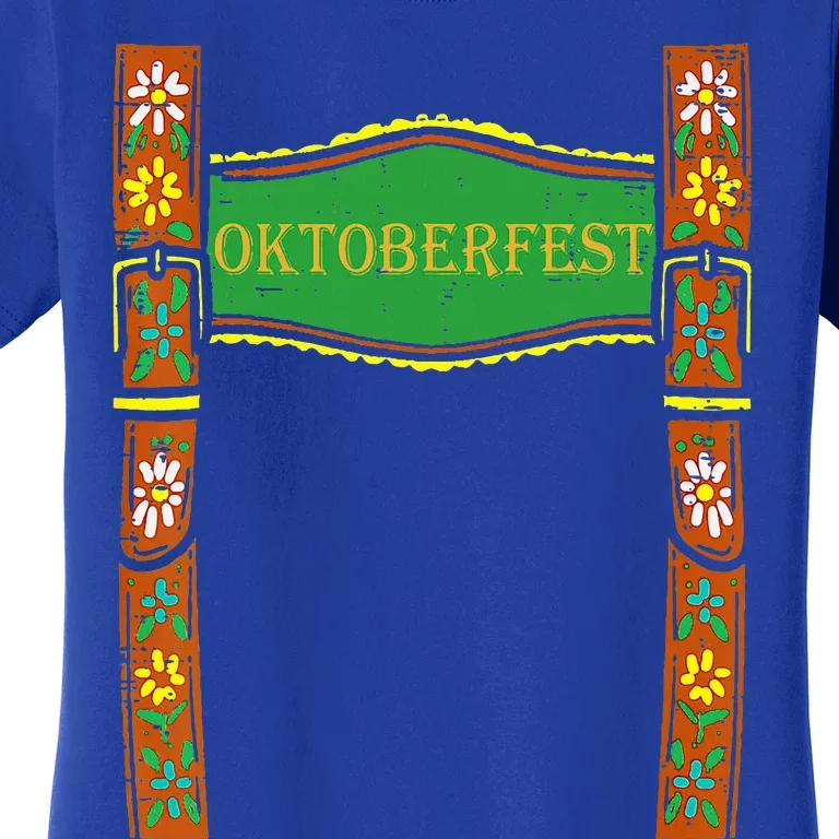 Oktoberfest Lederhosen Costume Cute German Bavarian Women's T-Shirt