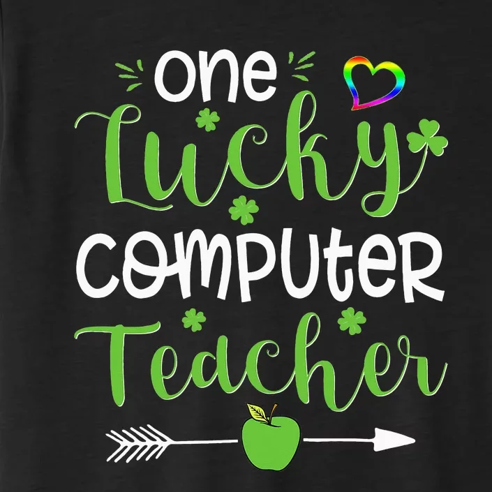 One Lucky Computer Teacher funny St Patricks Day ChromaSoft Performance T-Shirt