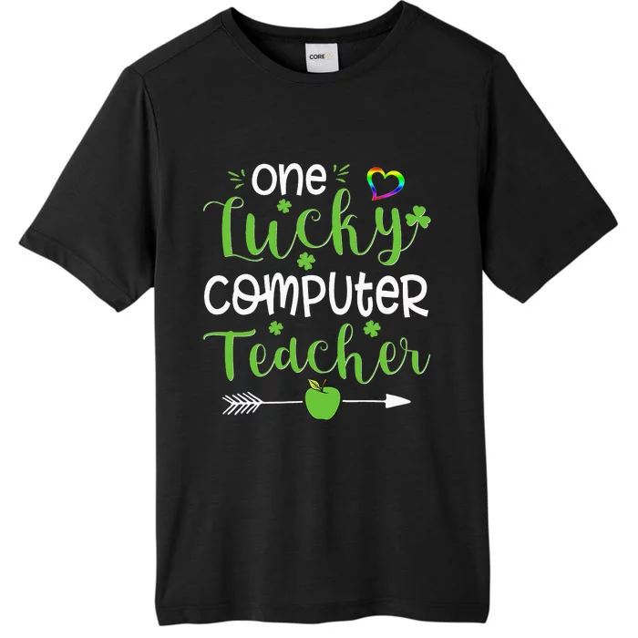 One Lucky Computer Teacher funny St Patricks Day ChromaSoft Performance T-Shirt