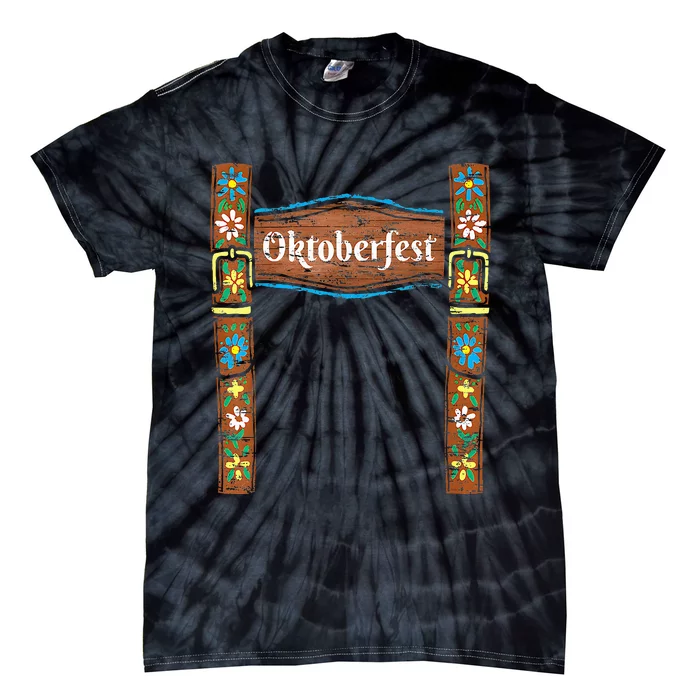 Oktoberfest Lederhosen Costume Cute German Bavarian Tie-Dye T-Shirt