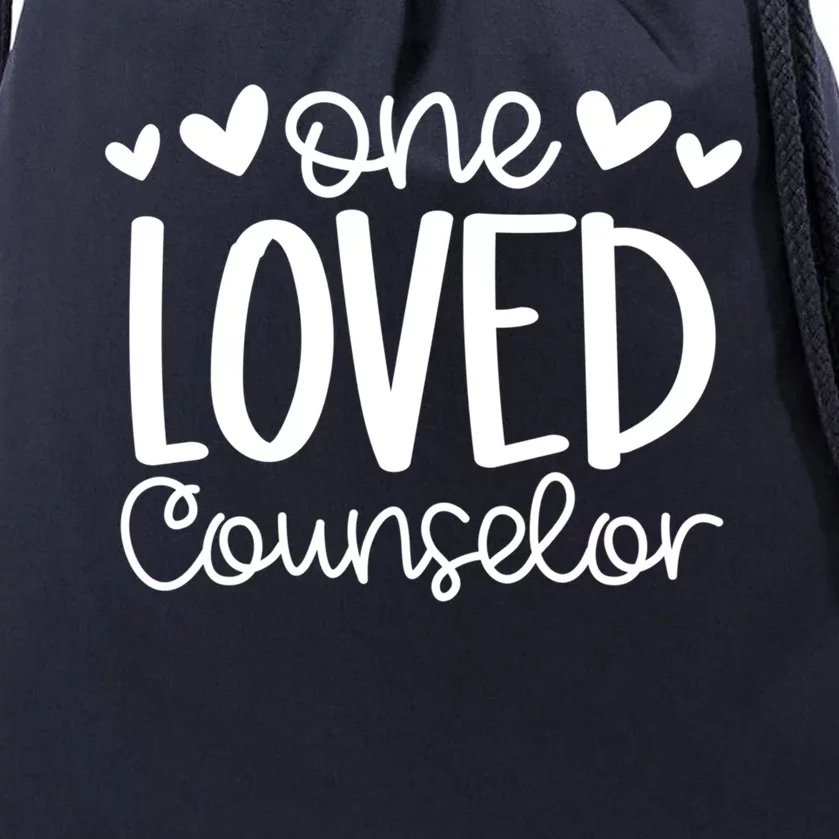 One Loved Counselor Funny School Counselor Heart Valentines Cute Gift Drawstring Bag