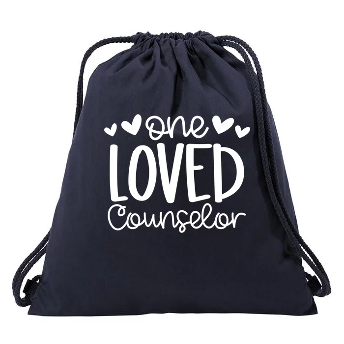 One Loved Counselor Funny School Counselor Heart Valentines Cute Gift Drawstring Bag