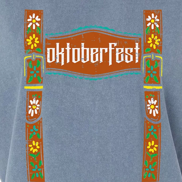 Oktoberfest Lederhosen Costume Cute German Bavarian Garment-Dyed Women's Muscle Tee