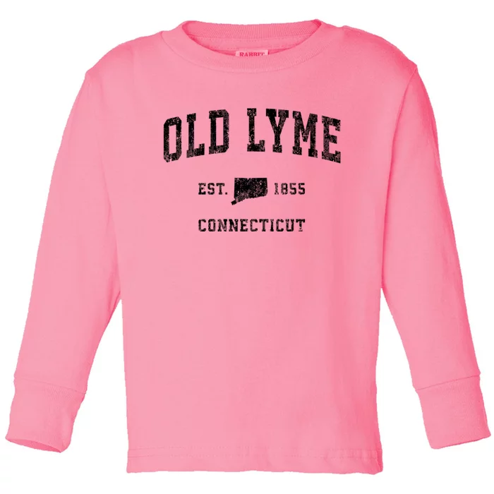 Old Lyme Connecticut Ct Vintage Sports Toddler Long Sleeve Shirt