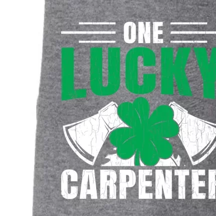 One Lucky Carpenter Funny Saint Patricks Day Graphic Funny Gift Doggie 3-End Fleece Hoodie