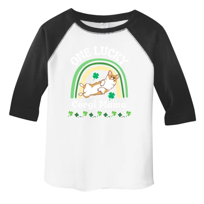 One Lucky Corgi Mama Dog Mom St Patrick's Day Irish Shamrock Gift Toddler Fine Jersey T-Shirt