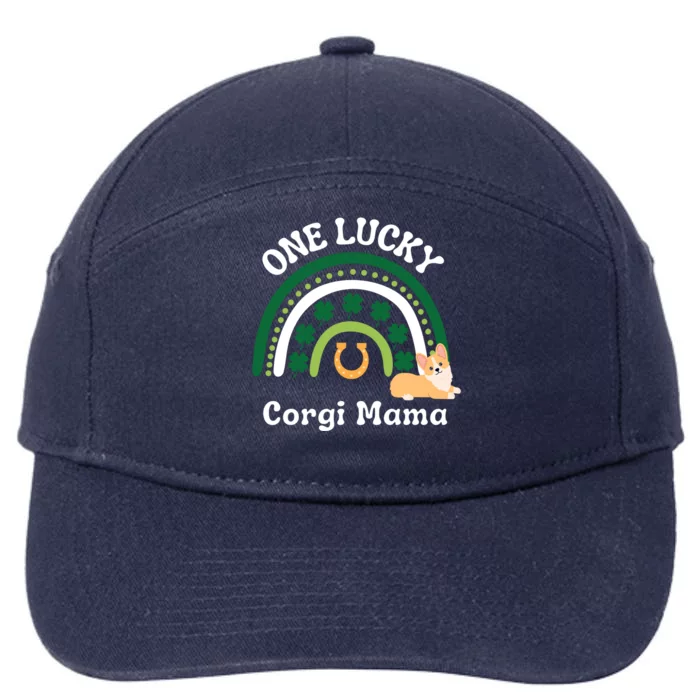 One Lucky Corgi Mama Dog Mom St Patrick's Day Irish Shamrock Gift 7-Panel Snapback Hat