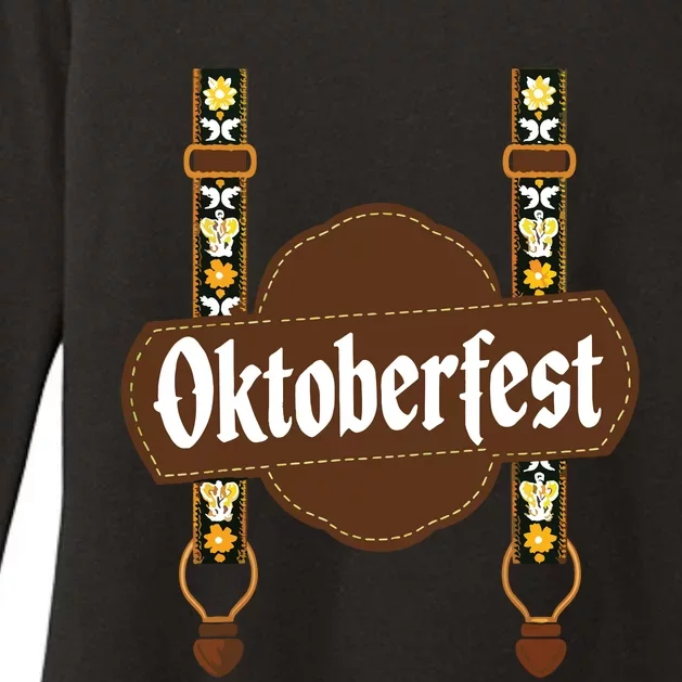 Oktoberfest Lederhosen Costume Cute German Bavarian Womens CVC Long Sleeve Shirt