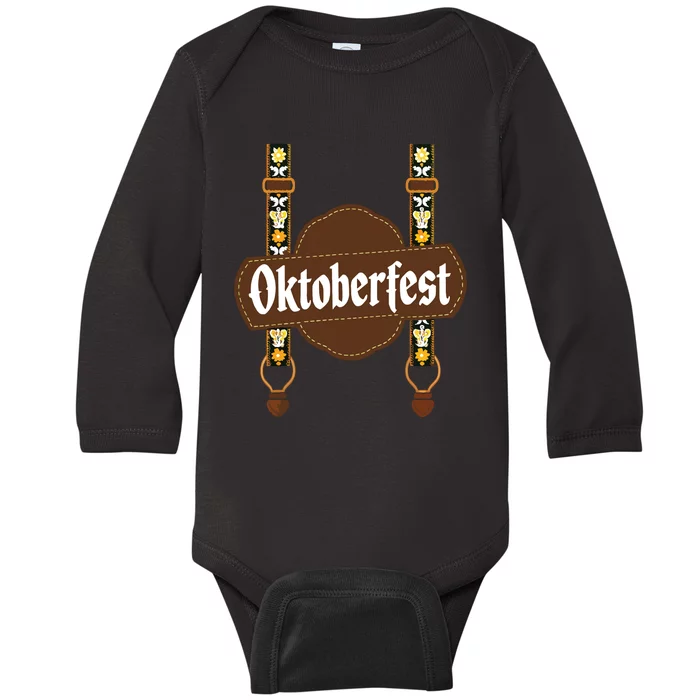 Oktoberfest Lederhosen Costume Cute German Bavarian Baby Long Sleeve Bodysuit