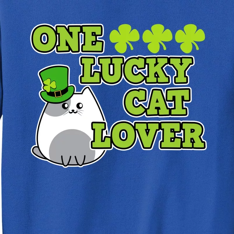 One Lucky Cat Lover St Patricks Day Irish Green Graphic Gift Sweatshirt