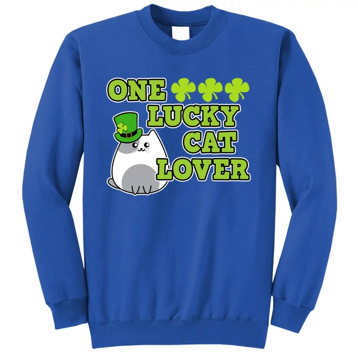 One Lucky Cat Lover St Patricks Day Irish Green Graphic Gift Sweatshirt