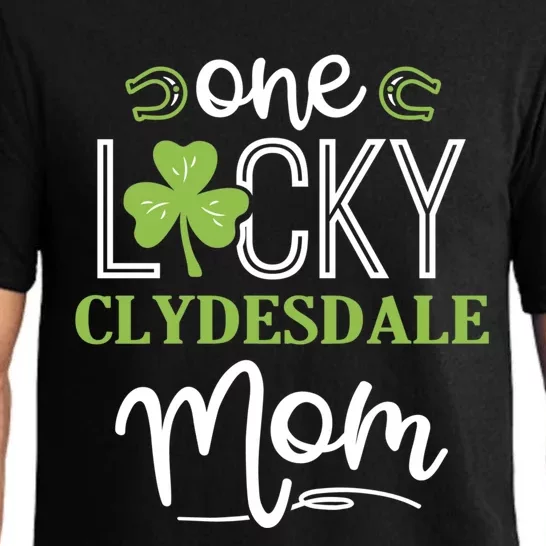 One Lucky Clydesdale Horse Mom Irish Horseback Riding Gift Pajama Set