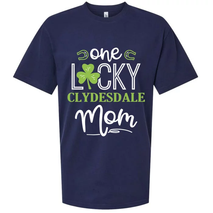 One Lucky Clydesdale Horse Mom Irish Horseback Riding Gift Sueded Cloud Jersey T-Shirt