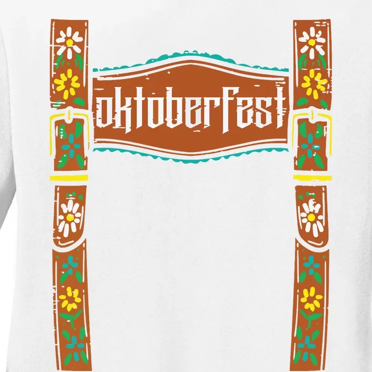 Oktoberfest Lederhosen Costume Cute German Bavarian Ladies Long Sleeve Shirt