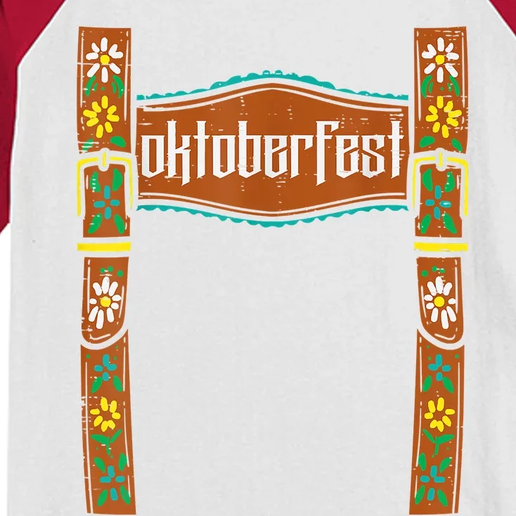 Oktoberfest Lederhosen Costume Cute German Bavarian Boys Kids Colorblock Raglan Jersey