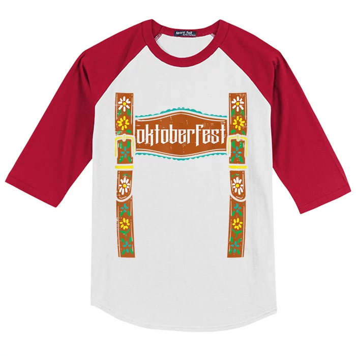 Oktoberfest Lederhosen Costume Cute German Bavarian Boys Kids Colorblock Raglan Jersey