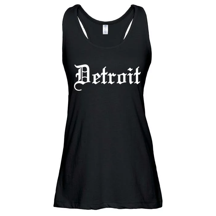 Old English Detroit D Michigan Logo Ladies Essential Flowy Tank