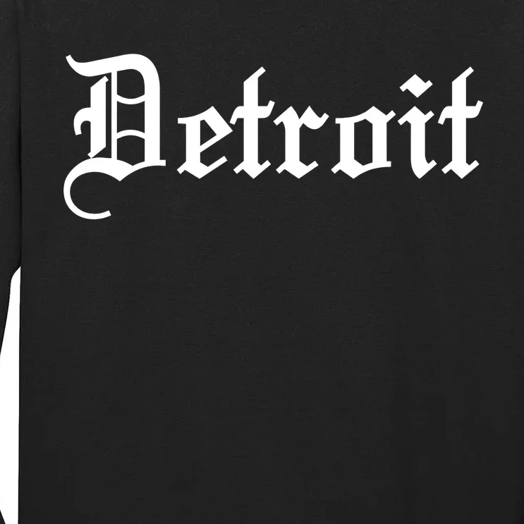 Old English Detroit D Michigan Logo Tall Long Sleeve T-Shirt