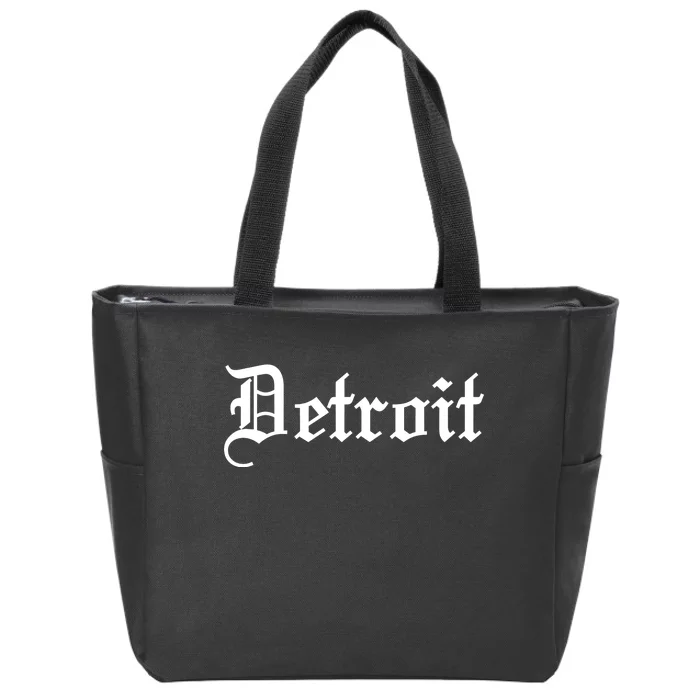 Old English Detroit D Michigan Logo Zip Tote Bag