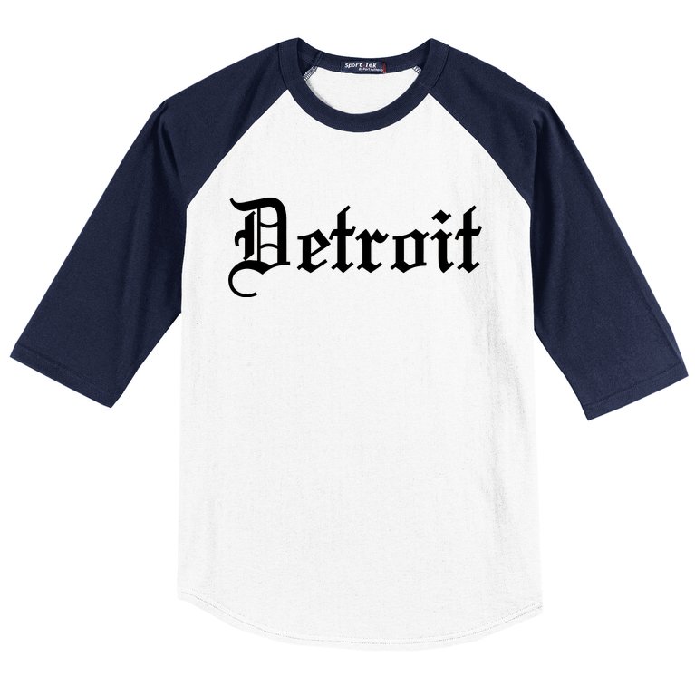 Old English Detroit D Michigan Logo Baseball Sleeve Shirt | TeeShirtPalace