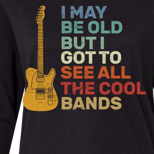 Old Guitarist The Cool Bands Womens Cotton Relaxed Long Sleeve T-Shirt