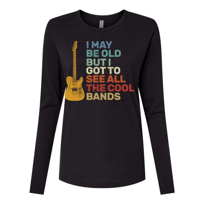 Old Guitarist The Cool Bands Womens Cotton Relaxed Long Sleeve T-Shirt