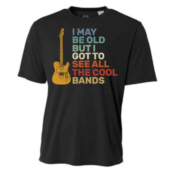 Old Guitarist The Cool Bands Cooling Performance Crew T-Shirt